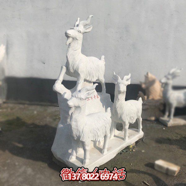 十二生肖石雕擺件，美化園林景觀