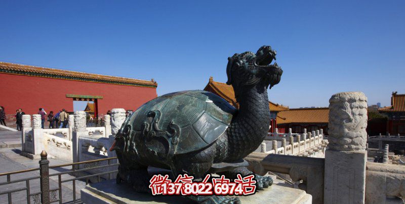 創(chuàng)意玻璃鋼龍龜雕塑擺放景區(qū)抬頭裝飾