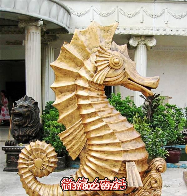 海馬玻璃鋼雕塑，創(chuàng)意林里擺放裝飾
