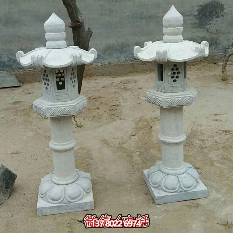 太陽能仿古中式大理石石燈，點(diǎn)亮你的花園