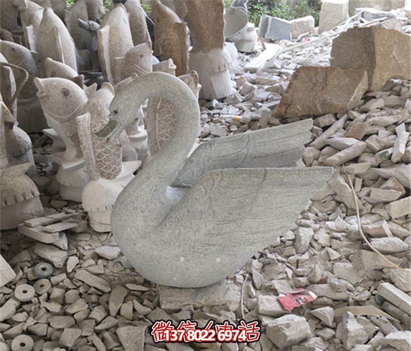 大理石創(chuàng)意天鵝雕塑，美麗大理景區(qū)的精品藝術(shù)品