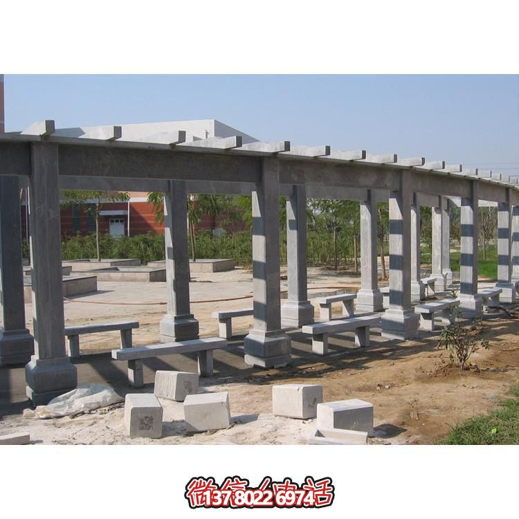 石材長(zhǎng)廊，為大型園林戶外空間帶來精致的石雕裝飾