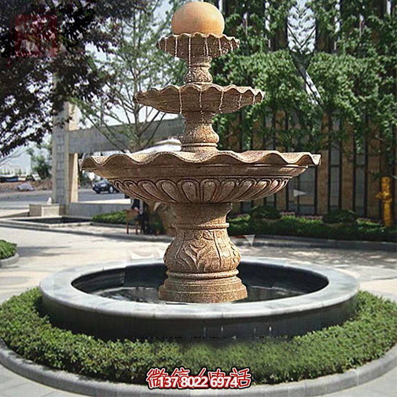 多層景觀噴泉石雕，為學(xué)院增添獨特的個性