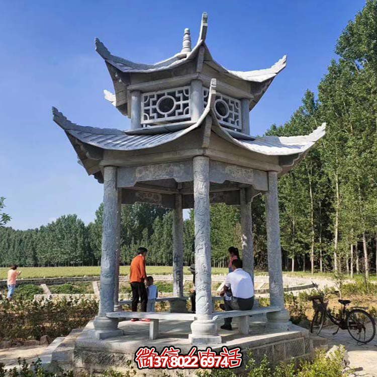 多層中式?jīng)鐾?，完美雕塑戶外公園