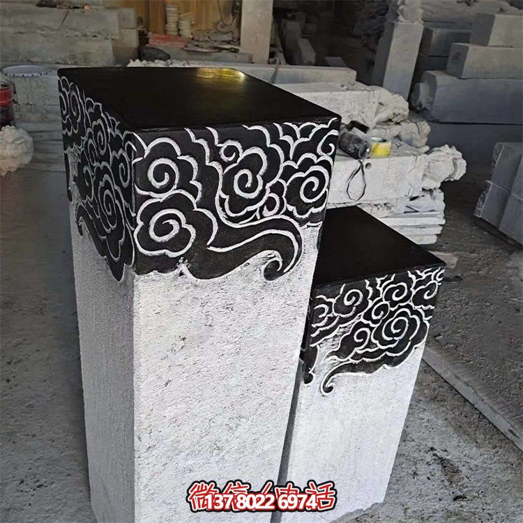 傳統(tǒng)工藝精美大理石祥云花臺(tái)