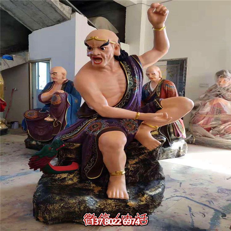 玻璃鋼十八羅漢彩繪雕塑，美麗神圣的景區(qū)裝飾