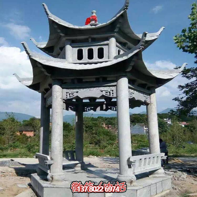 優(yōu)雅雙層石雕涼亭，給您的園林添彩