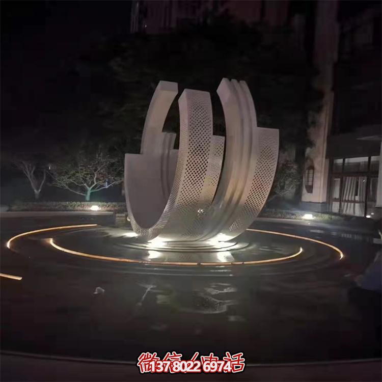 不銹鋼噴泉雕塑裝飾擺件，點(diǎn)綴售樓小區(qū)的美麗