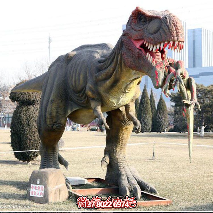 玻璃鋼仿真恐龍雕像，為動物園、園林等戶外場所擺放