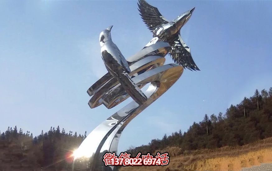 不銹鋼和平鴿雕塑，營(yíng)造和諧的園林景觀