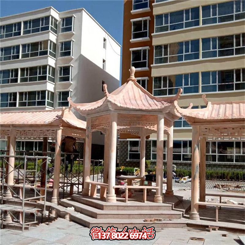 精美雕刻大理石涼亭，為小區(qū)、公園、休閑區(qū)帶來(lái)獨(dú)特視覺(jué)享受