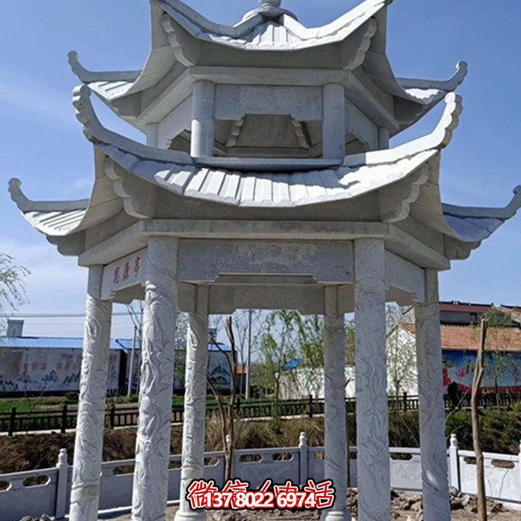 精美大理石石雕涼亭，打造完美的戶外園林景觀