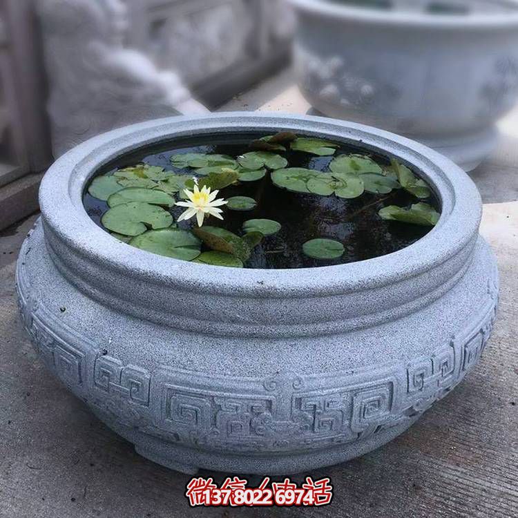 仿古大理石石雕魚缸，用藝術裝點你的生活