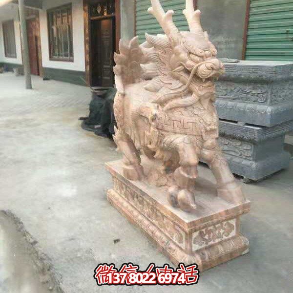 高端定制大理石石雕獅子雕塑，裝點大型庭院、別墅、門口，招財又安全