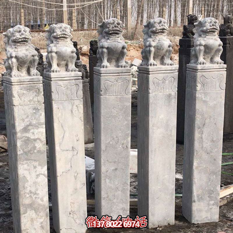 精美大理石獅子拴馬柱，點(diǎn)綴庭院園林