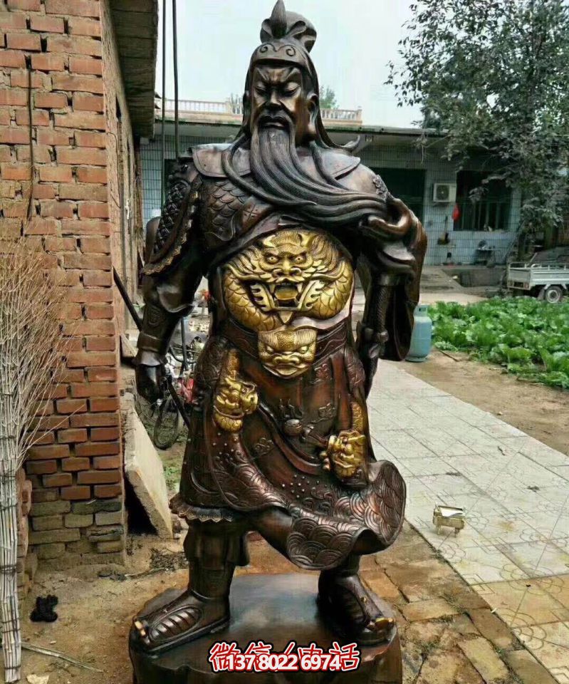 關(guān)公銅雕，大型景區(qū)寺廟開業(yè)招財(cái)供奉雕塑