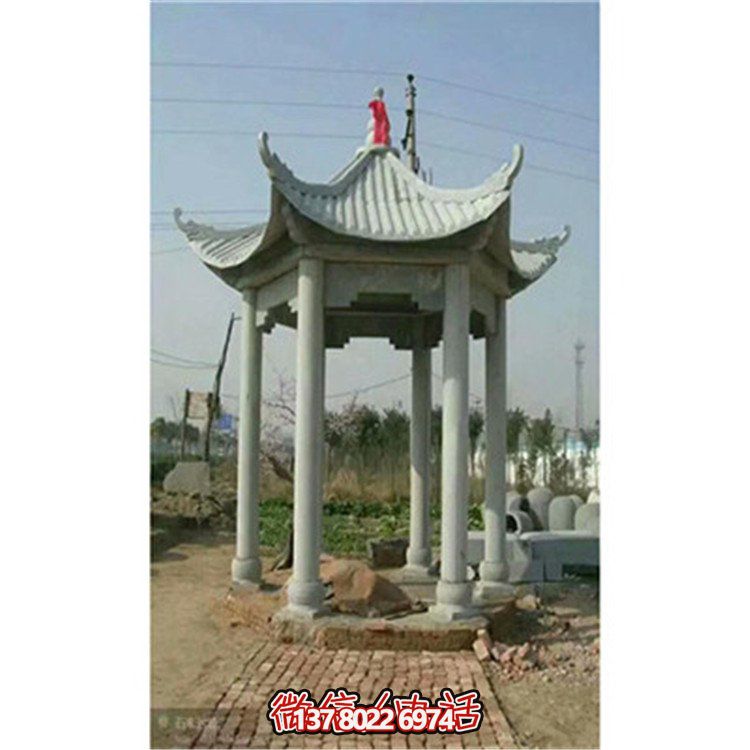 精美雕刻石頭涼亭，享受乘涼休息的樂趣