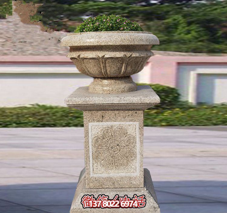 精美石雕花缽，添彰歐式庭院裝飾