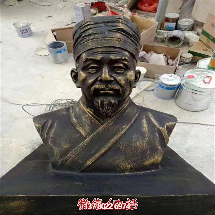 仿銅人物雕塑，玻璃鋼擺放玻璃裝飾城市學校園林