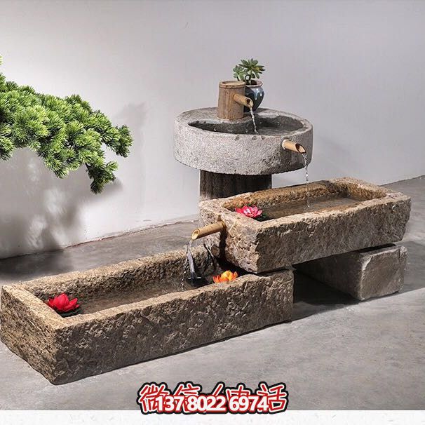 石槽組合戶外魚缸，完美景觀美化家居養(yǎng)魚空間