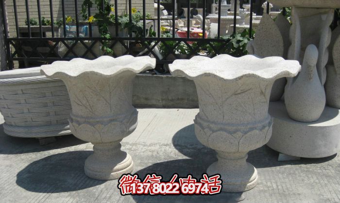 歐式大理石花盆石雕雕塑，締造公園景區(qū)精美景觀
