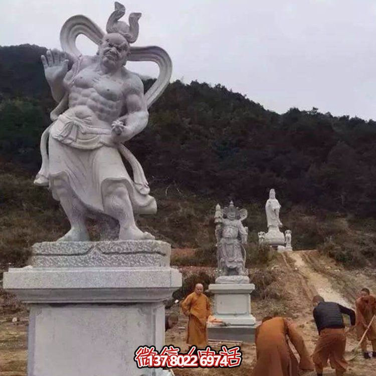 精美大理石景觀(guān)雕塑，體現(xiàn)四大金剛之美