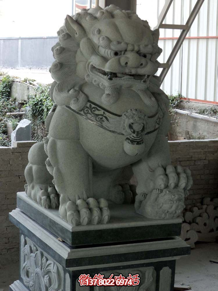 仿真大理石獅子雕塑，裝飾別墅大型法院