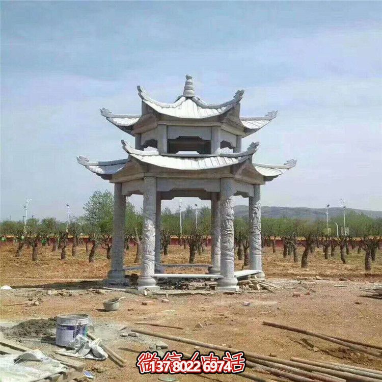 雙層雕塑涼亭，為景區(qū)、園林、戶外環(huán)境提供視覺美感