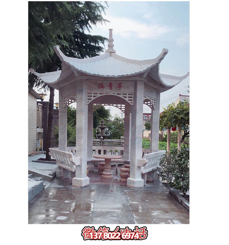 仿古大理石涼亭，美化花園景觀