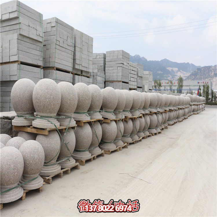 芝麻白花崗巖路障，安全擋車，雅觀景觀