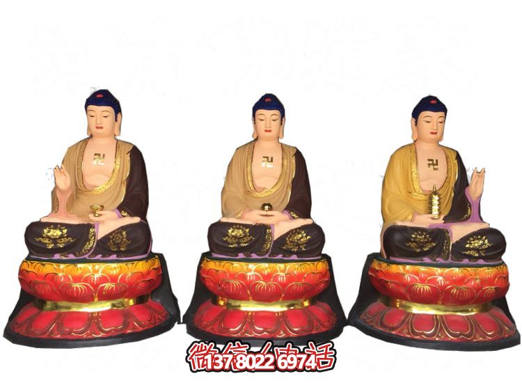 玻璃鋼仿真彩繪如來佛祖供奉雕塑，擁有神秘而又寧靜的氣息