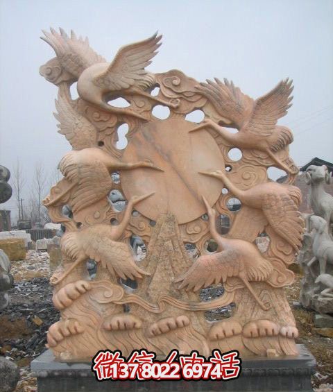 大型景觀仙鶴雕塑，完美演繹晚霞紅