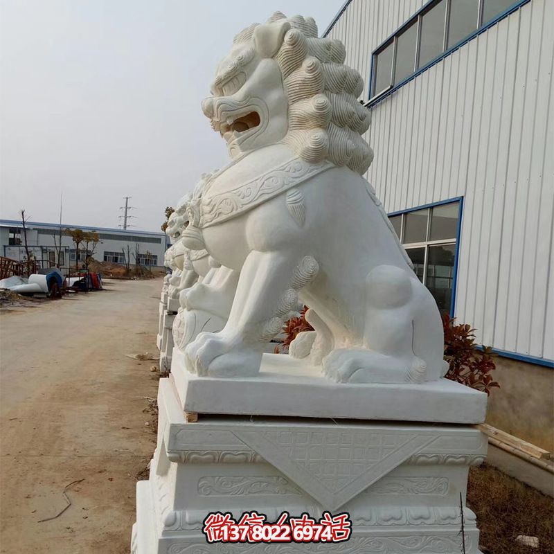 高品質(zhì)石雕麒麟雕塑，點(diǎn)綴企業(yè)公司大門口，增添鎮(zhèn)宅財(cái)運(yùn)