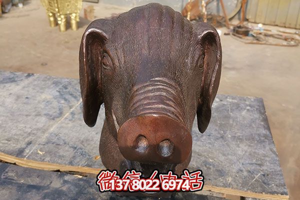 室外豬頭石雕雕塑，添加歡樂(lè)氣氛