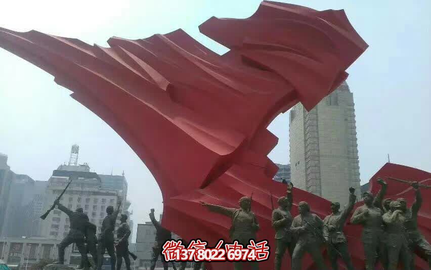 城市大型不銹鋼紅軍雕塑創(chuàng)意裝飾品