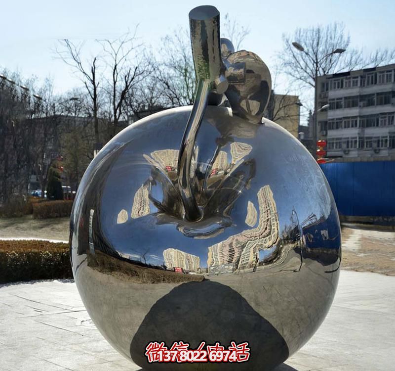 學(xué)校企業(yè)拋光不銹鋼蘋(píng)果雕塑