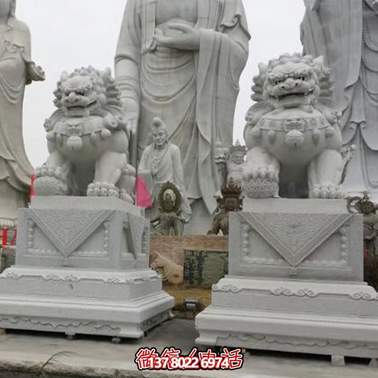 公園創(chuàng)意大理石石雕浮雕大型鎮(zhèn)宅招財動物獅子雕塑