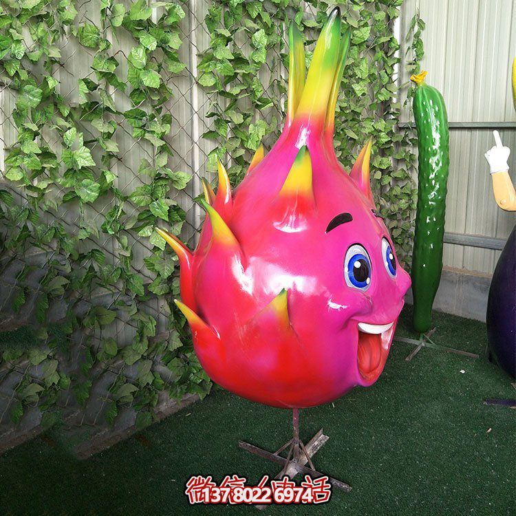 玻璃鋼火龍果，火龍果卡通公仔