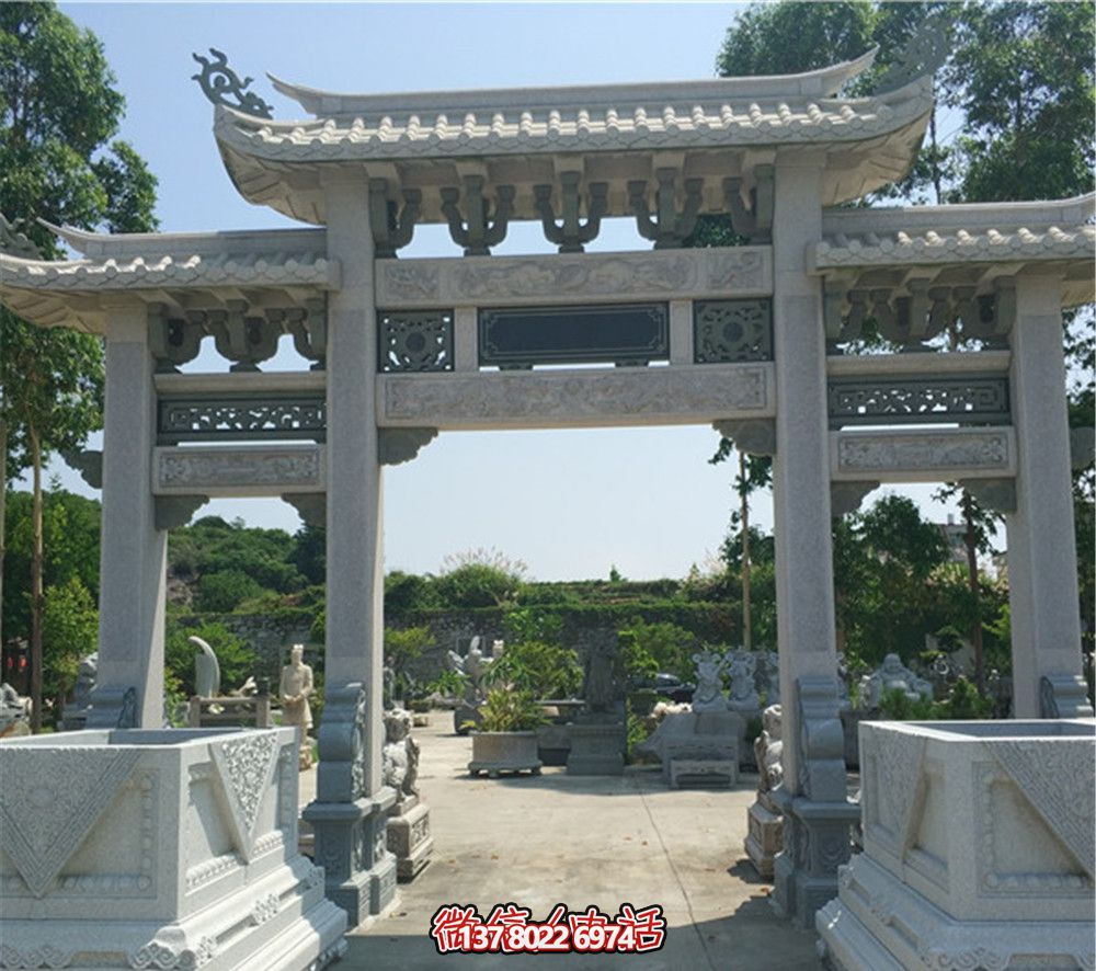 農(nóng)村新款鏤空門牌樓坊雕刻 農(nóng)村新款鏤空門牌樓坊雕刻