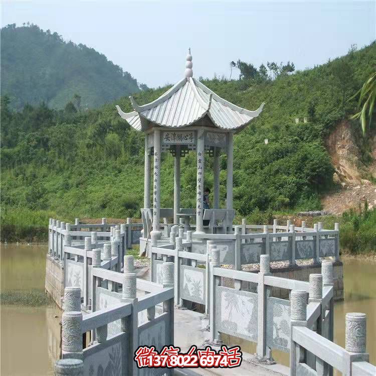 小區(qū)廣場休閑石雕古建石亭子長廊外形美觀大方