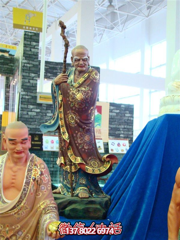 寺廟廣場(chǎng)大型景觀玻璃鋼彩繪十八羅漢雕塑 寺廟廣場(chǎng)大型景觀玻璃鋼彩繪十八羅漢雕塑