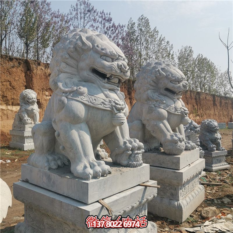 大型仿真動(dòng)物石雕獅子雕塑