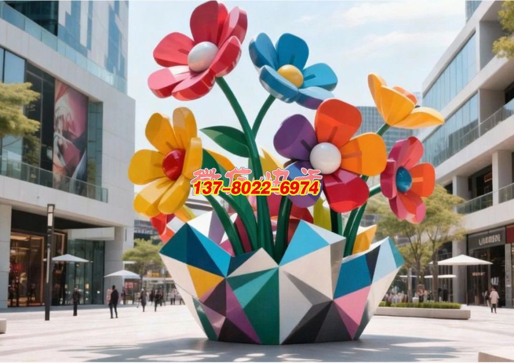 《綻城?綺夢花簇》：都市園林里的不銹鋼景觀，盛綻彩色花束織就鮮活日常