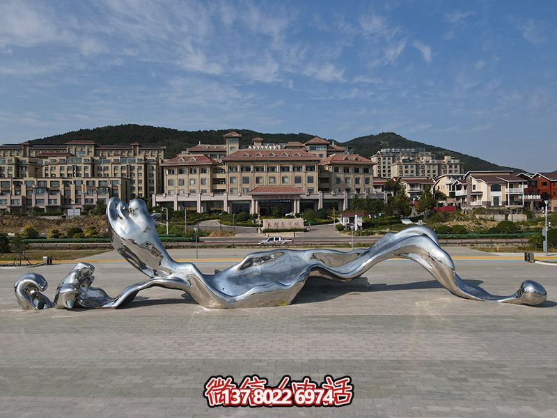 精美不銹鋼浪花藝術(shù)擺件